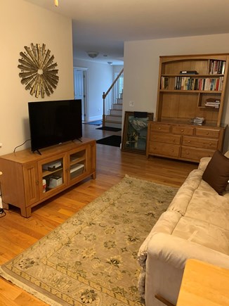 Eastham Cape Cod vacation rental - Den with TV, sofa, and desk