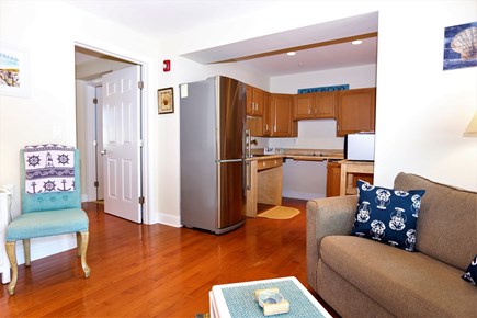 Dennis, The Beachside Condo Cape Cod vacation rental - Living area to kitchen