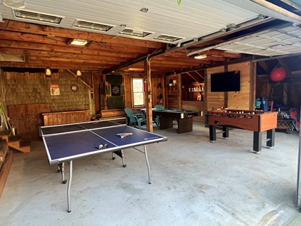 Eastham Cape Cod vacation rental - Rainy day game room in garage with ping pong, darts & foosball.