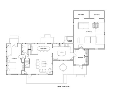 Eastham Cape Cod vacation rental - First floor plan with oversized bedroom and full bathroom.