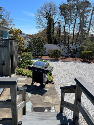 Popponesset Cape Cod vacation rental - Back Yard with outside shower, grill and parking for 6 plus.
