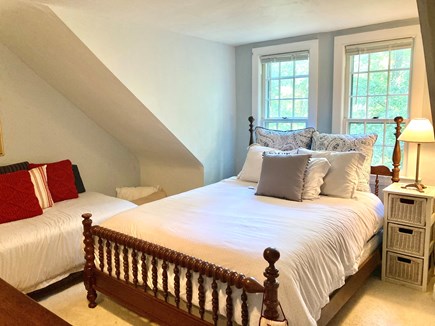 Brewster Cape Cod vacation rental - Middle bedroom upstairs with both a queen and twin bed.