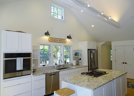 Brewster Cape Cod vacation rental - Brand new modern kitchen with gas stove & wine fridge