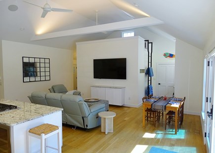 Brewster Cape Cod vacation rental - Bright vaulted living area with TV