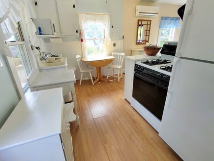 Brewster Beach Cape Cod vacation rental - Kitchen with full size fridge, stove, microwave, &fabulous views