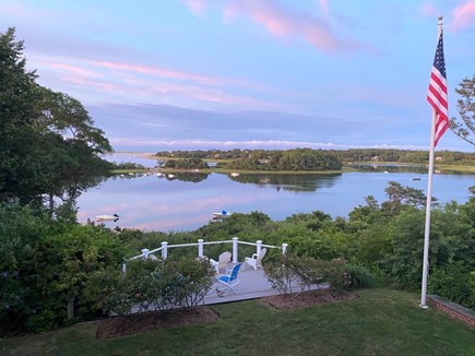 Orleans Cape Cod vacation rental - Lower patio over looking stunning sunset over Mill Pond