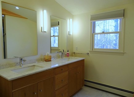 Eastham Cape Cod vacation rental - Bathroom #2 Renovated 2024, double vanity.