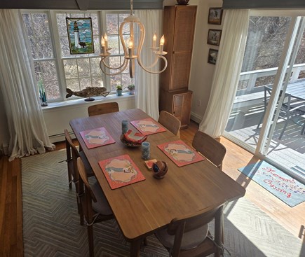 Truro Cape Cod vacation rental - Dining Room area -- table extends to comfortably sit 8