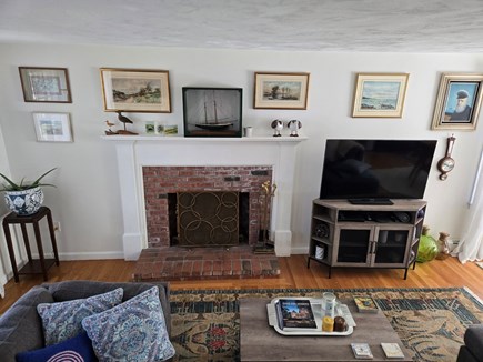 Truro Cape Cod vacation rental - Comfortable living room adjacent to the dining area