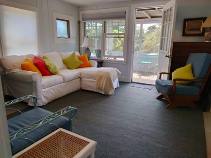 Brewster Cape Cod vacation rental - Living room with water views.