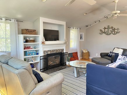 Hyannis Cape Cod vacation rental - The entertainment area of the living room.
