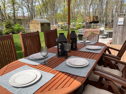 Eastham Cape Cod vacation rental - Outdoor dining on brand new AZEK deck