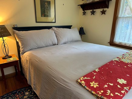 Harwich Cape Cod vacation rental - The Martha's Vineyard Bedroom with queen bed and window AC.