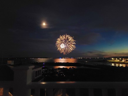 West Yarmouth Cape Cod vacation rental - Hyannis harbor fireworks from the balcony