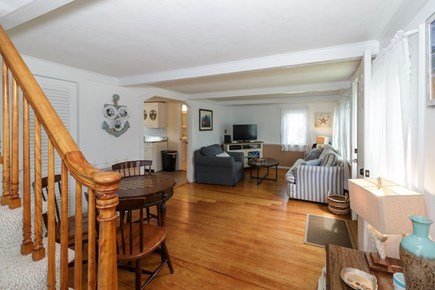 Dennisport Cape Cod vacation rental - Living room and stairway