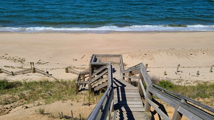 Truro Cape Cod vacation rental - Association steps lead to the bay beach below