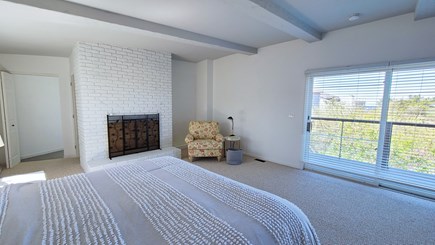 Truro Cape Cod vacation rental - Main floor master bedroom with king, balcony and ensuite bath