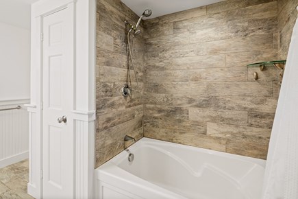 West Yarmouth Cape Cod vacation rental - Bathroom 1 showing tub/shower