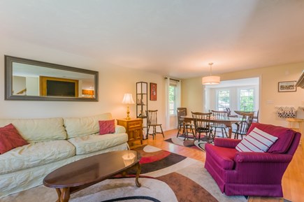 Sandwich Cape Cod vacation rental - Living Room opens to Dining area