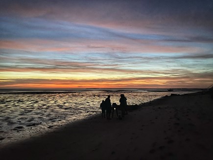 North Eastham Cape Cod vacation rental - Sunset over the Bay at dead low tide