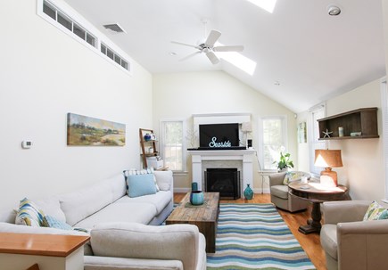 Osterville Cape Cod vacation rental - Vaulted Living Room with Gas Fireplace
