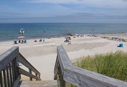 East Sandwich Cape Cod vacation rental - Stairway to private Association beach
