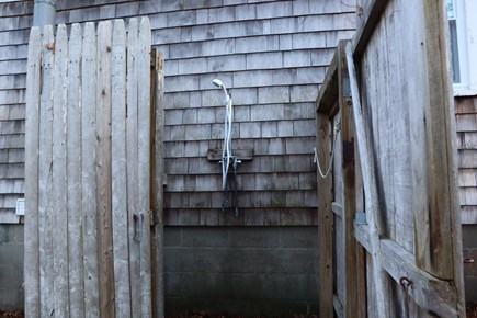 Dennis Cape Cod vacation rental - Backyard shower after your trip to the sandy beaches
