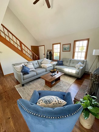 Eastham Cape Cod vacation rental - Living room, mounted TV on wall