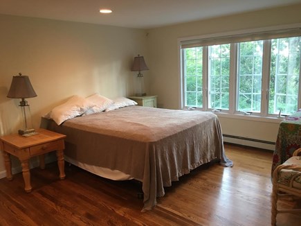 Wellfleet Cape Cod vacation rental - Queen bedroom upstairs with window AC unit