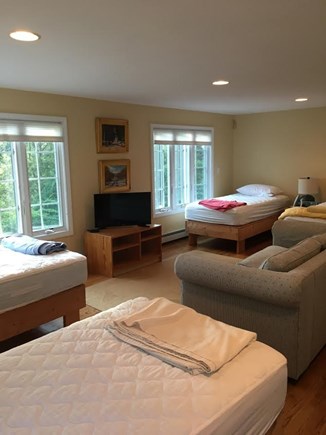 Wellfleet Cape Cod vacation rental - 4 Twins with TV and sleeper sofa AC unit in this room