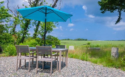 East Sandwich Cape Cod vacation rental - Outdoor dining area with umbrella