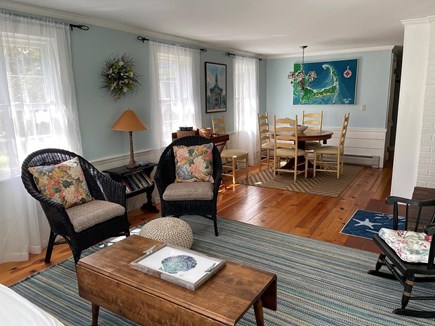 West Barnstable  Cape Cod vacation rental - Living / dining area - can seat 6 at the table.