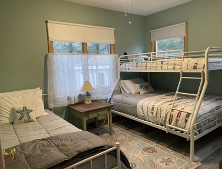 West Yarmouth Acres of Pines Cape Cod vacation rental - Second Bedroom with a Twin and a Full Bunk Bed and a Full Bed