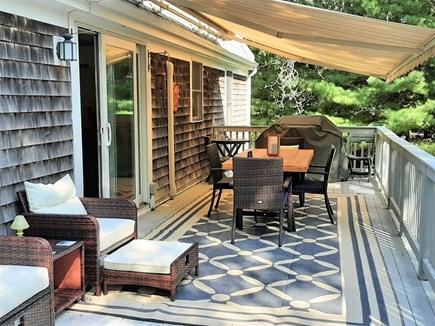 East Sandwich Cape Cod vacation rental - Entertainment Sized Sundeck with Gas Grill and Awning