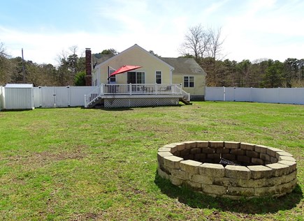 Hyannis, Barnstable Cape Cod vacation rental - Back yard showing firepit 