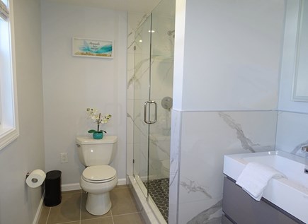 Hyannis, Barnstable Cape Cod vacation rental - Newly refinished King bedroom bath with glass shower 