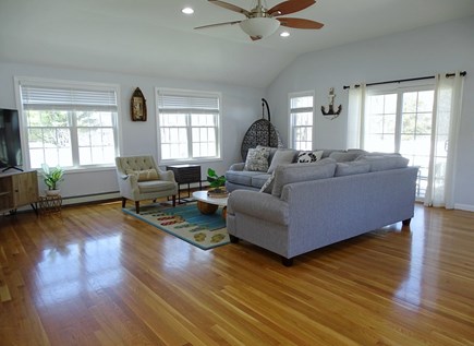 Hyannis, Barnstable Cape Cod vacation rental - Large vaulted living room with slider to deck