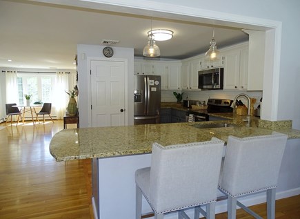 Hyannis, Barnstable Cape Cod vacation rental - Open kitchen with breakfast bar, granite countertops 
