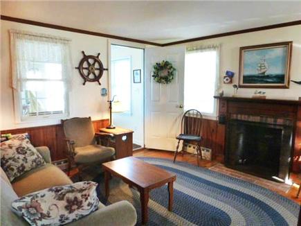 West Dennis Cape Cod vacation rental - Living room with electric fireplace and 2nd TV