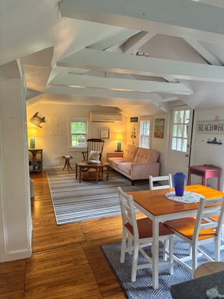 Brewster,  On private road in downtown B Cape Cod vacation rental - Beachy great room. With lots of natural light.
