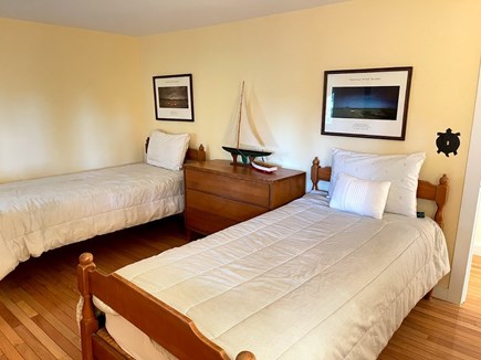 Wellfleet, Lieutenant Island Cape Cod vacation rental - Lower Level Bedroom #3 with Two Single Beds