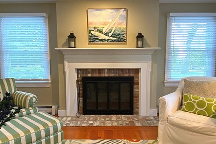 Hyannis Port Cape Cod vacation rental - Enjoy a book by the fire on cooler evenings
