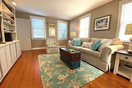 Hyannis Port Cape Cod vacation rental - Bright and airy, comfy living room

