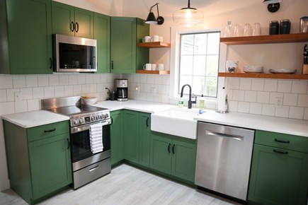 Brewster Cape Cod vacation rental - Striking, basil green cabinets add visual appeal