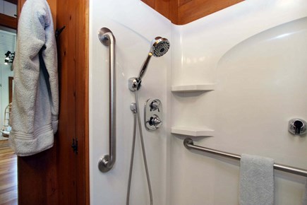 Brewster Cape Cod vacation rental - Updated shower in the bathroom.
You'll probably use the outdoor shower anyway.