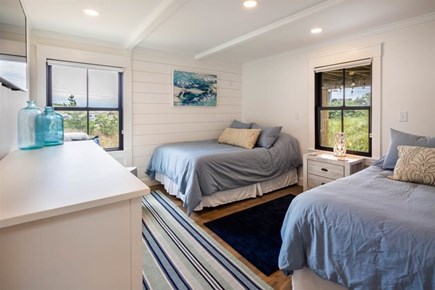 Truro Cape Cod vacation rental - Bedroom two double beds, dresser, nightstand