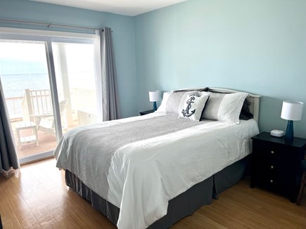 North Truro Cape Cod vacation rental - Main bedroom with stunning water views and walkout to the deck.