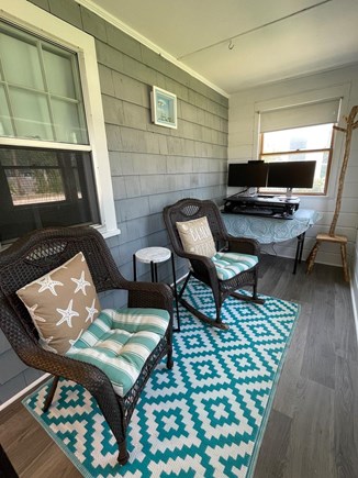 East Falmouth Cape Cod vacation rental - Enclosed porch with work space