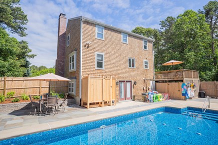 Harwich Cape Cod vacation rental - Pool is fully enclosed. Outdoor shower, large deck.
