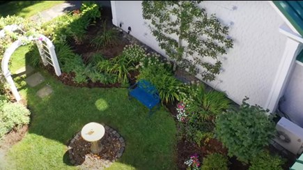 Orleans Cape Cod vacation rental - Courtyard with fountain, aerial view.